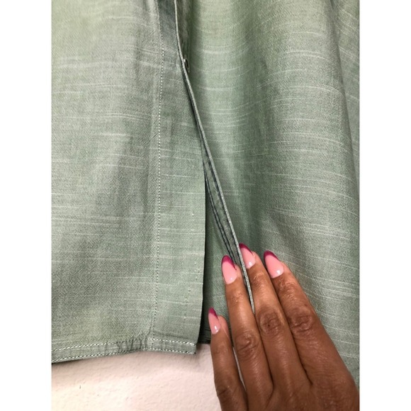 L.L.Bean Mens 100% Cotton XL Regular Fit Green Button Down Shirt Long Sleeve - Picture 13 of 16